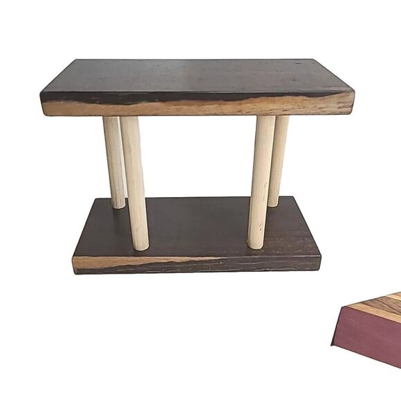 Set Of 8 Wooden Drink Coasters W/Holder Handmade USA Walnut Acacia Cherry Wood - Picture 12 of 16